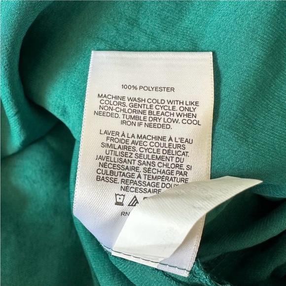 Express Emerald Green Ruffle Long-Sleeve Mini Dress - Picture 3 of 9